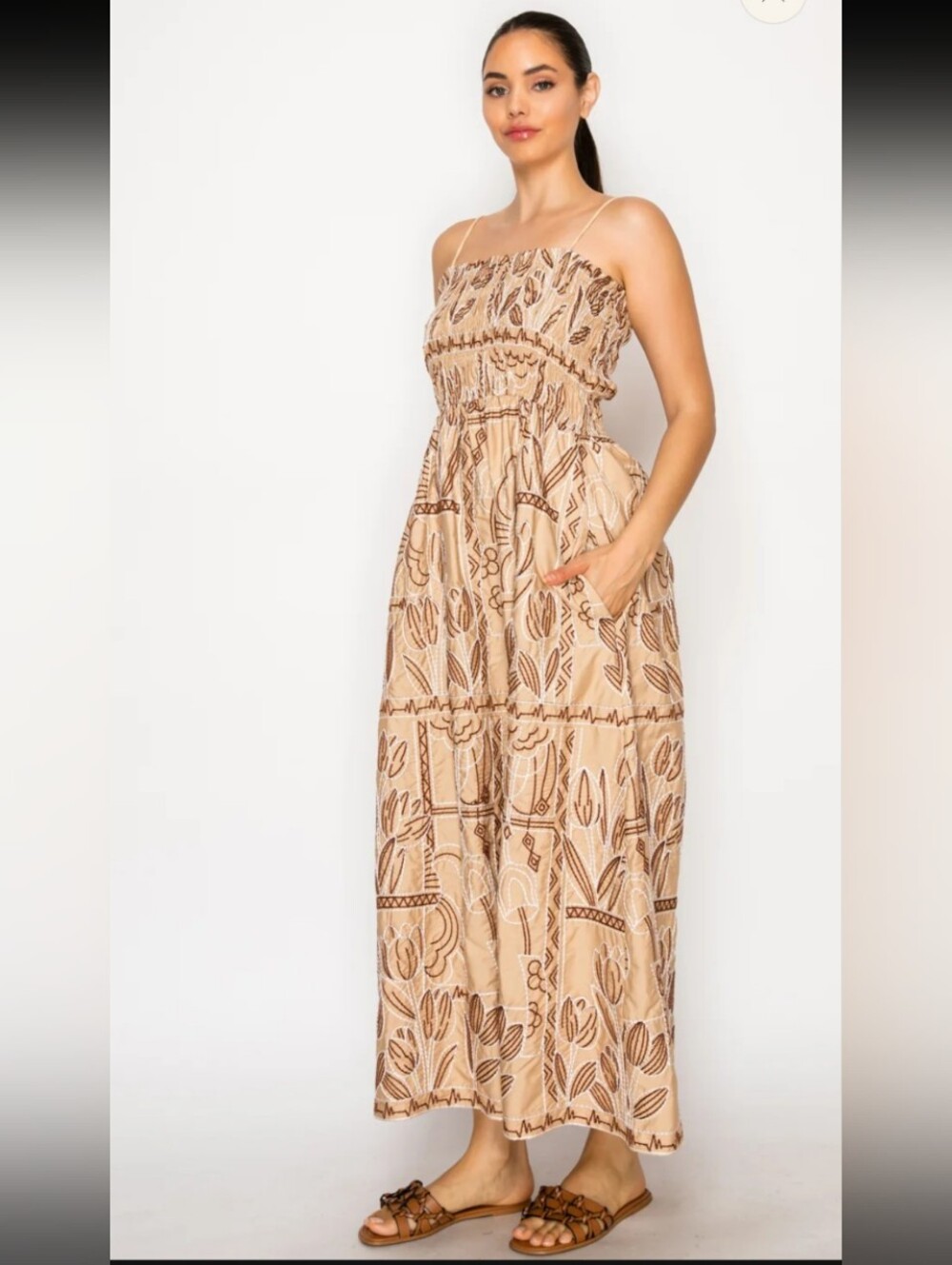 Meet Me In Santorini Myra Stich Maxi Dress
